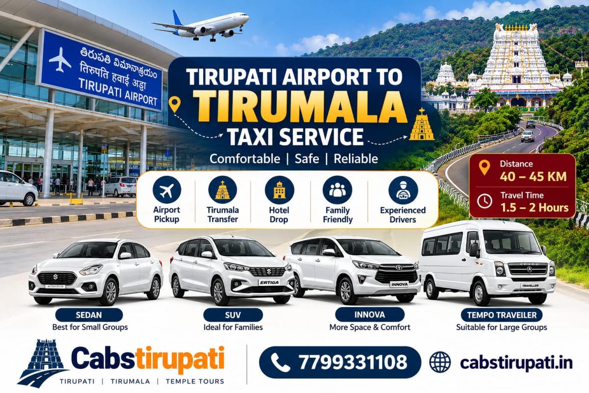 Tirupati Airport to Tirumala Taxi Service – Affordable Cab Booking with Cabstirupati